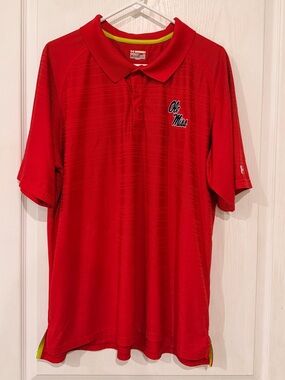 Under Armour Red Ole Miss Embroidered Men's Polo